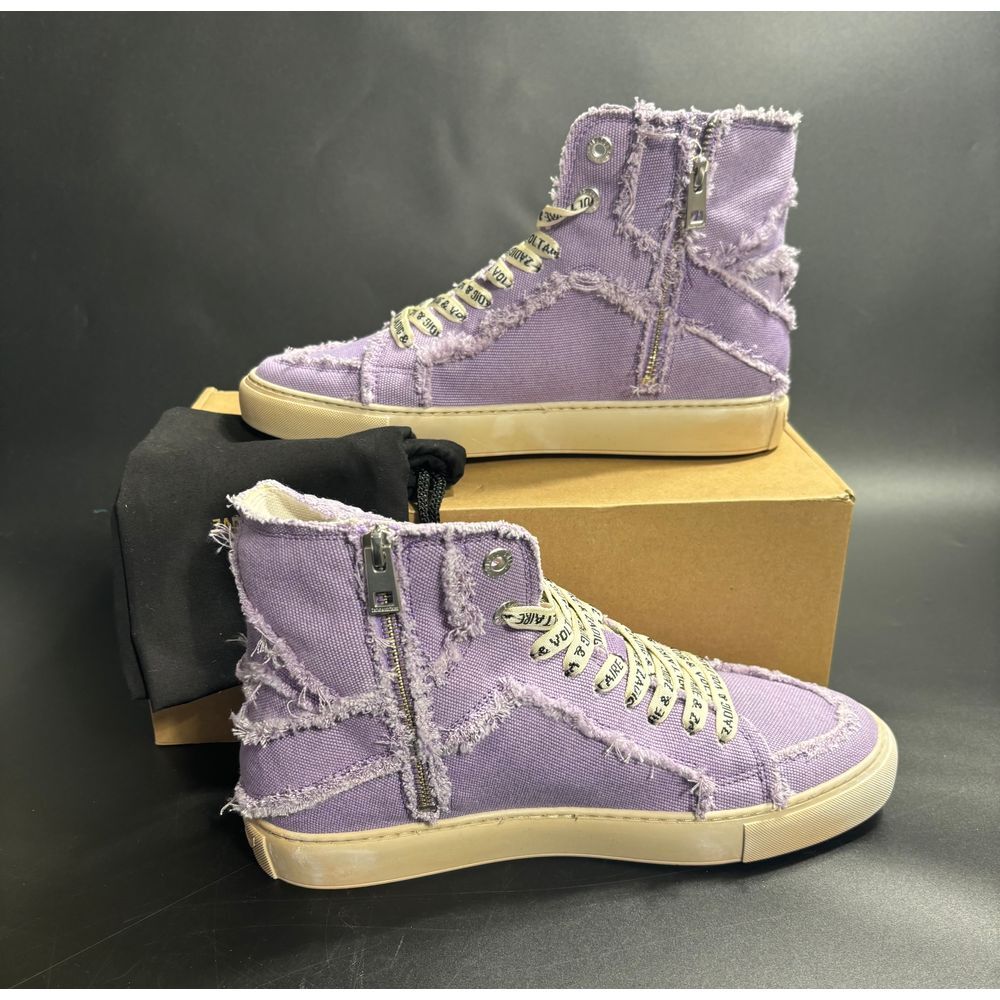 Zadig & Voltaire NIB High Flash Canvas‎ Sneakers Boomerang FR41/US10.5 $398